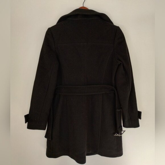 T. Babaton Virgin Wool Coat Small Black Classic Office Winter Coquette Neutral - Picture 10 of 13